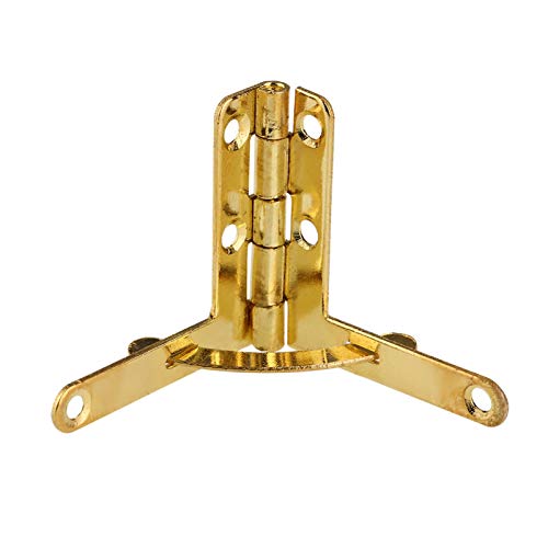 Federscharnier, 20 Stück 90° Winkelstütze Kleine Box Scharniere Scharnier für Schmuck Weinetui Uhrendeckel Gummikeil Türstopper(Gold) von OUKENS