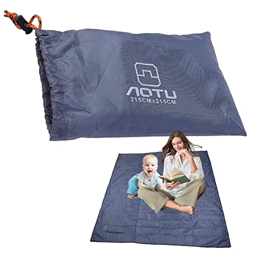 OUKENS Picknickmatte, Outdoor tragbare wasserdichte Zeltbodenmatte Isomatte für Camping Picknick Strand Picknick Stoff Zelt Kissen Baldachin feucht-Proof Pad(Grau) von OUKENS