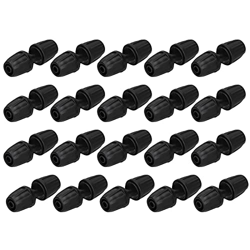 Gerade Anschlüsse Steckverbinder, 20 Stück schwarzer ABS 8/11 gerader Schlauchverbinder mit Verschluss-Tropfleitungskupplungen für Gartenschlauchverbinder, Verbindungs Kit für Luftschläuche von OUKENS