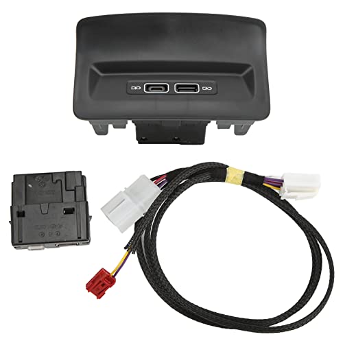 OUKENS USB-Ladebuchse, 5QD035726L/8K0973754 Schwarz USB-Ladebuchse für den Rücksitz, Ersatzteil für KODIAQ KAROQ 2017+ von OUKENS