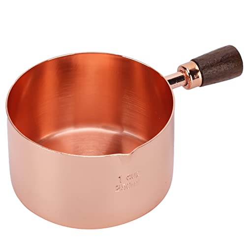 Saucentopf, Roségold Edelstahl Kochtopf Holzgriff Saucenpfanne für Zuhause Küche Restaurant Gewürze Gewürze(1/cup) von OUKENS