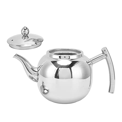 Teekanne, Edelstahl-Haushaltsteekanne mit abnehmbarem Infuser Metall-Teekanne Kaltwasserkocher mit Deckel für Induktionsherd(800ml) von OUKENS