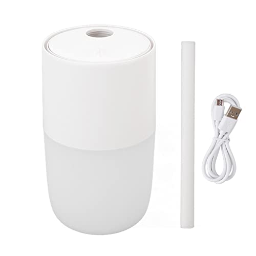 Tragbarer Luftbefeuchter, Diffusor für ätherische Öle, 300 ml USB-Luftbefeuchter mit Zeitfunktion und buntem Nachtlicht für Autos und Zuhause, Diffusor für ätherische Öle für den (Weiß) von OUKENS