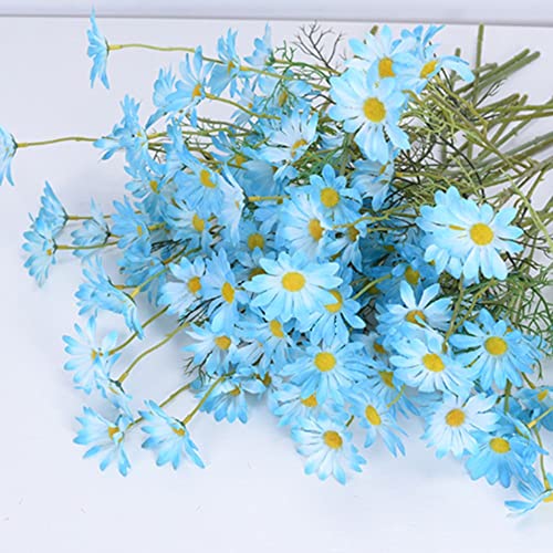Künstliche Blumen 12 Bündel Künstliche Seide Gänseblümchen Gefälschte Blumen UV-beständig Outdoor Gefälschte Wildblumen mit Stielen Grüne Sträucher Pflanzen von OUKEYI