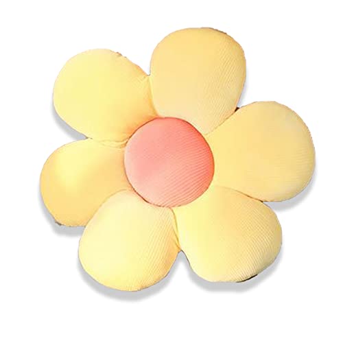 OUKEYI Blumenkissen, Blumenform, Wurfkissen, Gesäßkissen, Blumenbodenkissen, Sitzkissen, niedliche Raumdekoration und Plüschkissen für Schlafzimmer, Sofa, Stuhl, 45,7 cm (gelb) von OUKEYI