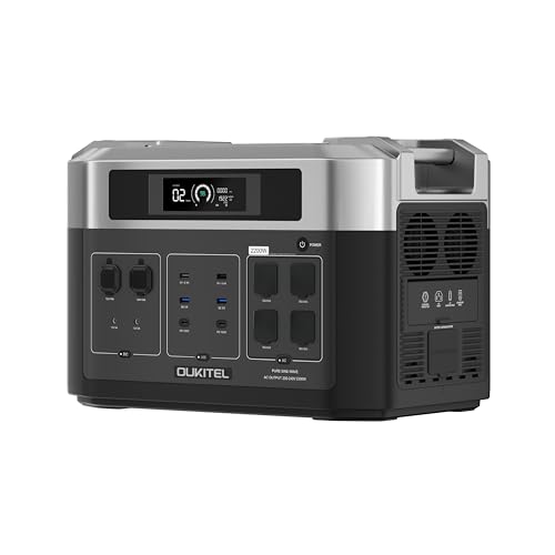 OUKITEL BP2000 Powerstation 2200W, Solargenerator 2048Wh mit LiFePO4 Akku für Energiespeicherung, Notfälle in Haushalten oder kleinen Büros,Wohnmobile von OUKITEL