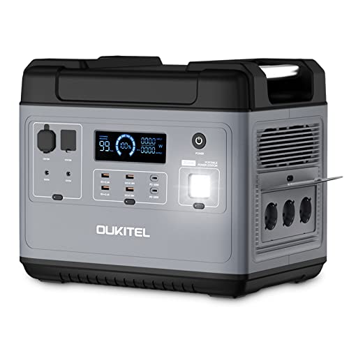 OUKITEL P2001 Powerstifaon 2000W, 2000Wh Solar Generator mit 230V 2000W Wechselstromsteckdosen, LiFePO4 powerstation for Camping, Wohnmobil-Reisen, Hausgebrauch von OUKITEL