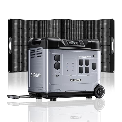 OUKITEL P5000 Pro Powerstation mit Solarpanel 430W, 5120Wh Stromspeicher mit LiFePO4-Batterie, Solar Generator mit Solarpanel für Camping,Wohnmobil,Haus Stromausfälle OUKITEL P5000 Pro Powerstation mit Solarpanel 430W, 5120Wh Stromspeicher mit LiFePO4-Batterie, Solar Generator mit Solarpanel für Camping,Wohnmobil,Haus Stromausfälle von OUKITEL