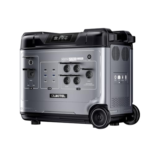 OUKITEL P5000 PRO Tragbare Powerstation 4000W, 5120Wh Solargenerator mit LiFePO4-Batterie, 5 AC Ausgängen für Notfälle/Stromausfälle/Hausgebrauch von OUKITEL