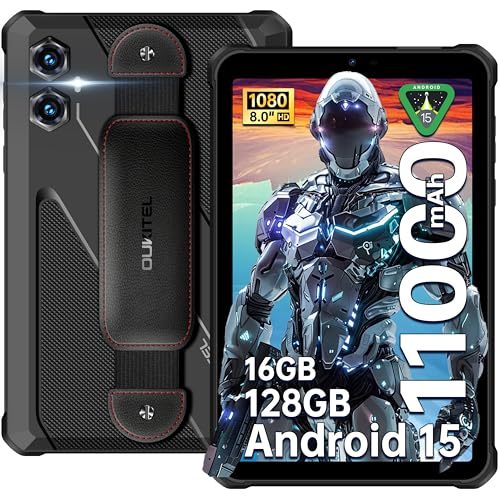 OUKITEL RT3 Plus Outdoor Tablet 8 Zoll - Android 15 Tablet Wasserdicht IP68/IP69K, 11000mAh 16GB+128GB Robustes Tab Dual SIM 4G, 16MP+8MP Kamera Mini Tab, Face ID, NFC, Schwarz OUKITEL RT3 Plus Outdoor Tablet 8 Zoll - Android 15 Tablet Wasserdicht IP68/IP69K, 11000mAh 16GB+128GB Robustes Tab Dual SIM 4G, 16MP+8MP Kamera Mini Tab, Face ID, NFC, Schwarz von OUKITEL