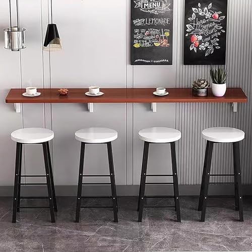 An Der Wand Montierter, Klappbarer Stehtisch, Esstisch Aus Holz, Schmaler, Langer, Schwebender Schreibtisch, HäNgende Schreibtisch-Werkbank FüR KüChe, WäScherei, BüRo (31,5 X 11,8 Zoll, Braun) von OUKMXSY