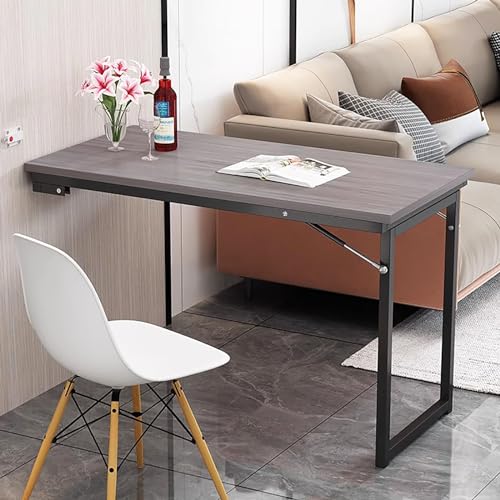 An Der Wand Montierter Esstisch, Klapptisch Aus Massivholz FüR Die KüChe FüR Kleine RäUme, Faltbarer, Einziehbarer, Schwebender Schreibtisch, Zusammenklappbarer Schreibtisch (35,4 X 19,7 X 29,5 Zoll, von OUKMXSY