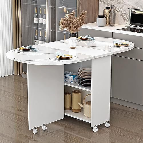 Mobiler Klapp-Esstisch, Vielseitiger Esstisch Mit 6 RäDern Und 2 AblagefäChern, Multifunktional, Erweiterbar FüR KüChe, Schlafzimmer, Wohnzimmer (Farbe: D, GrößE L-120 Cm/47 Mobiler Klapp-Esstisch, Vielseitiger Esstisch Mit 6 RäDern Und 2 AblagefäChern, Multifunktional, Erweiterbar FüR KüChe, Schlafzimmer, Wohnzimmer (Farbe: D, GrößE L-120 Cm/47 von OUKMXSY