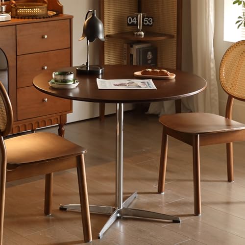 Moderner Runder Cocktailtisch Aus Der Mitte Des Jahrhunderts, Esstisch Aus Holz Mit Gekreuztem Metallfuß, BauernküChenmöBel FüR 2–4 Personen FüR BüRo, Sitzungssaal, Wohnzimmer (80 Cm L X 80 Cm B X 73 Moderner Runder Cocktailtisch Aus Der Mitte Des Jahrhunderts, Esstisch Aus Holz Mit Gekreuztem Metallfuß, BauernküChenmöBel FüR 2–4 Personen FüR BüRo, Sitzungssaal, Wohnzimmer (80 Cm L X 80 Cm B X 73 von OUKMXSY