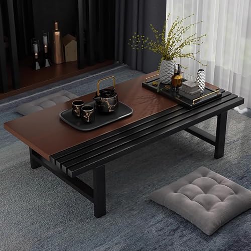 Niedriger Japanischer Bodentisch, Rustikaler Couchtisch Aus Holz Zum Sitzen Auf Dem Boden, Kleine Tatami-Teetische Mit Metallrahmen, Erkerfenster FüR Wohnzimmer, Schlafzimmer (39,3 X 19,6 11,8 Zoll, K Niedriger Japanischer Bodentisch, Rustikaler Couchtisch Aus Holz Zum Sitzen Auf Dem Boden, Kleine Tatami-Teetische Mit Metallrahmen, Erkerfenster FüR Wohnzimmer, Schlafzimmer (39,3 X 19,6 11,8 Zoll, K von OUKMXSY