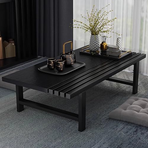 Niedriger Japanischer Bodentisch, Rustikaler Couchtisch Aus Holz Zum Sitzen Auf Dem Boden, Kleine Tatami-Teetische Mit Metallrahmen, Wohnzimmer, Schlafzimmer, Erkerfenster (31,5 X 23,6 11,8 Zoll, Sch Niedriger Japanischer Bodentisch, Rustikaler Couchtisch Aus Holz Zum Sitzen Auf Dem Boden, Kleine Tatami-Teetische Mit Metallrahmen, Wohnzimmer, Schlafzimmer, Erkerfenster (31,5 X 23,6 11,8 Zoll, Sch von OUKMXSY