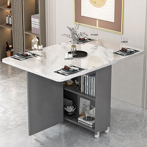 OUKMXSY Ausziehbarer Klapp-Esstisch, Moderner Tisch Mit 8 RäDern Und 2-Lagigem Ablagefach, Multifunktional Erweiterbar FüR KüChe, Schlafzimmer, Wohnzimmer (Farbe OUKMXSY Ausziehbarer Klapp-Esstisch, Moderner Tisch Mit 8 RäDern Und 2-Lagigem Ablagefach, Multifunktional Erweiterbar FüR KüChe, Schlafzimmer, Wohnzimmer (Farbe von OUKMXSY
