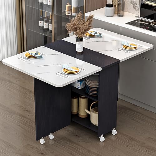 OUKMXSY Ausziehbarer Klapp-Esstisch, Moderner Tisch Mit 8 RäDern Und 2-Lagigem Ablagefach, Multifunktional Erweiterbar FüR KüChe, Schlafzimmer, Wohnzimmer (Farbe OUKMXSY Ausziehbarer Klapp-Esstisch, Moderner Tisch Mit 8 RäDern Und 2-Lagigem Ablagefach, Multifunktional Erweiterbar FüR KüChe, Schlafzimmer, Wohnzimmer (Farbe von OUKMXSY