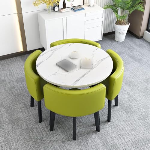 OUKMXSY FrüHstüCkstisch- Und Stuhlset FüR Die KüChe, Rundes Esszimmerset Mit 4 StüHlen, BüRo, Empfangsraum, Club, Modernes Wohn- Und FreizeitmöBel, GrüN OUKMXSY FrüHstüCkstisch- Und Stuhlset FüR Die KüChe, Rundes Esszimmerset Mit 4 StüHlen, BüRo, Empfangsraum, Club, Modernes Wohn- Und FreizeitmöBel, GrüN von OUKMXSY
