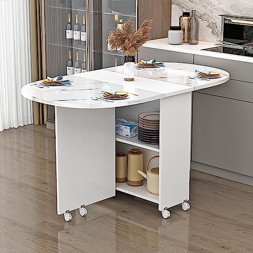 OUKMXSY Klappbarer Esstisch, Vielseitiges Abendessen, Mehrzweck-Klapptisch, Klappblatt-Erweiterung, 6 RäDer Und 2 Lagerregale, ErweiterungsküChen-BüRoschreibtisch, Platzsparend ( OUKMXSY Klappbarer Esstisch, Vielseitiges Abendessen, Mehrzweck-Klapptisch, Klappblatt-Erweiterung, 6 RäDer Und 2 Lagerregale, ErweiterungsküChen-BüRoschreibtisch, Platzsparend ( von OUKMXSY