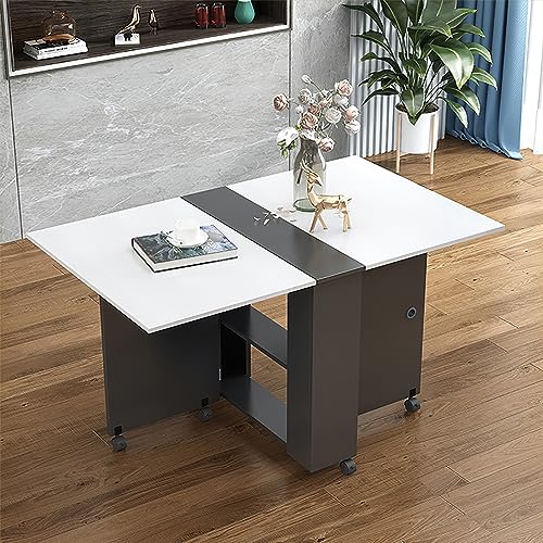 OUKMXSY Mobiler Klapp-Esstisch, Vielseitiger Esstisch Mit 6 RäDern Und 2 AblagefäChern, FüR Kleine, Platzsparende KüChen, Wohnzimmer (Farbe: C, OUKMXSY Mobiler Klapp-Esstisch, Vielseitiger Esstisch Mit 6 RäDern Und 2 AblagefäChern, FüR Kleine, Platzsparende KüChen, Wohnzimmer (Farbe: C, von OUKMXSY