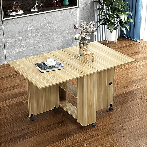 OUKMXSY Mobiler Klapp-Esstisch, Vielseitiger Esstisch Mit 6 RäDern Und 2 AblagefäChern, FüR Kleine, Platzsparende KüChen, Wohnzimmer (Farbe: D, OUKMXSY Mobiler Klapp-Esstisch, Vielseitiger Esstisch Mit 6 RäDern Und 2 AblagefäChern, FüR Kleine, Platzsparende KüChen, Wohnzimmer (Farbe: D, von OUKMXSY