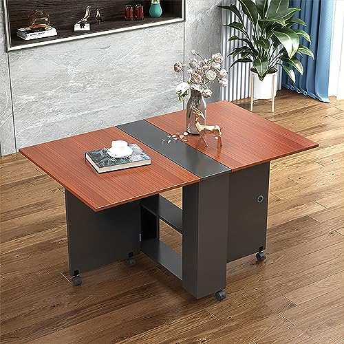OUKMXSY Mobiler Klapp-Esstisch, Vielseitiger Esstisch Mit 6 RäDern Und 2 AblagefäChern, FüR Kleine, Platzsparende KüChen, Wohnzimmer (Farbe: E, OUKMXSY Mobiler Klapp-Esstisch, Vielseitiger Esstisch Mit 6 RäDern Und 2 AblagefäChern, FüR Kleine, Platzsparende KüChen, Wohnzimmer (Farbe: E, von OUKMXSY