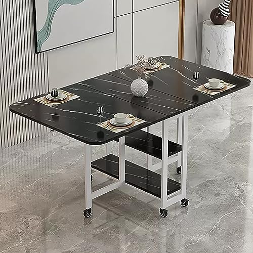 OUKMXSY Moderner Klappbarer Esstisch, Klapptisch, Ausziehbar, Schwarz, 120 cm X 70 cm 75 cm von OUKMXSY