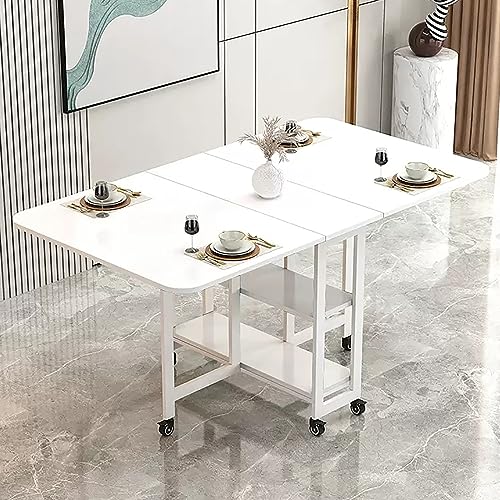 OUKMXSY Moderner Klappbarer Esstisch, Klapptisch, Ausziehbar, Weiß, 120 cm X 70 cm 75 cm von OUKMXSY