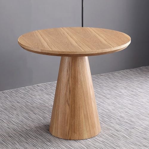 OUKMXSY Moderner Runder Esstisch Aus Holz Im Mid-Century-Stil FüR 2–6 Personen, BauernküChe Mit Sockel, Platzsparende MöBel FüR Zuhause, Wohnzimmer (23,6" L X 23,6" B X 29,5" H, Holz) von OUKMXSY