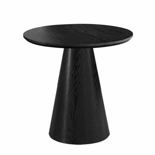 OUKMXSY Moderner Runder Esstisch Aus Holz Im Mid-Century-Stil FüR 2–6 Personen, BauernküChe Mit Sockel, Platzsparende MöBel FüR Zuhause, Wohnzimmer (50,8 cm L X 50,8 cm B X 74,9 cm H, Schwarz) von OUKMXSY