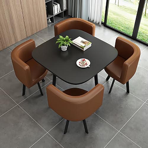 OUKMXSY Quadratisches Esstisch-Set Mit StüHlen, Kompakte KüChe Und 4 StüHle, Moderne KonferenzstüHle, Empfang FüR Besprechungsraum, KüChenmöBel FrüHstüCk OUKMXSY Quadratisches Esstisch-Set Mit StüHlen, Kompakte KüChe Und 4 StüHle, Moderne KonferenzstüHle, Empfang FüR Besprechungsraum, KüChenmöBel FrüHstüCk von OUKMXSY