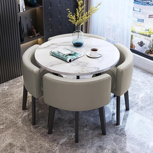 OUKMXSY Rundes Esstisch-Set FüR 4 StüHle, Modernes Kaffee- Und 1-StüHle-Set, Marmor-Tischplatte/Pu-Esszimmerstuhl-Set, FüR Lounge, Wohnzimmer, KüChe OUKMXSY Rundes Esstisch-Set FüR 4 StüHle, Modernes Kaffee- Und 1-StüHle-Set, Marmor-Tischplatte/Pu-Esszimmerstuhl-Set, FüR Lounge, Wohnzimmer, KüChe von OUKMXSY