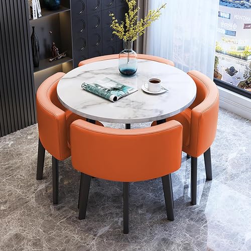 OUKMXSY Rundes Esstisch-Set FüR 4 StüHle, Modernes Kaffee- Und 1-StüHle-Set, Marmor-Tischplatte/Pu-Esszimmerstuhl-Set, FüR Lounge, Wohnzimmer, KüChe OUKMXSY Rundes Esstisch-Set FüR 4 StüHle, Modernes Kaffee- Und 1-StüHle-Set, Marmor-Tischplatte/Pu-Esszimmerstuhl-Set, FüR Lounge, Wohnzimmer, KüChe von OUKMXSY
