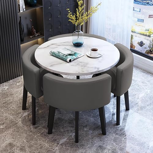 OUKMXSY Rundes Esstisch-Set FüR 4 StüHle, Modernes Kaffee- Und 1-StüHle-Set, Marmor-Tischplatte/Pu-Esszimmerstuhl-Set, FüR Lounge, Wohnzimmer, KüChe OUKMXSY Rundes Esstisch-Set FüR 4 StüHle, Modernes Kaffee- Und 1-StüHle-Set, Marmor-Tischplatte/Pu-Esszimmerstuhl-Set, FüR Lounge, Wohnzimmer, KüChe von OUKMXSY