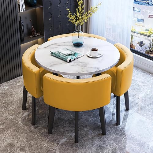 OUKMXSY Rundes Esstisch-Set FüR 4 StüHle, Modernes Kaffee- Und 1-StüHle-Set, Marmor-Tischplatte/Pu-Esszimmerstuhl-Set, FüR Lounge, Wohnzimmer, KüChe OUKMXSY Rundes Esstisch-Set FüR 4 StüHle, Modernes Kaffee- Und 1-StüHle-Set, Marmor-Tischplatte/Pu-Esszimmerstuhl-Set, FüR Lounge, Wohnzimmer, KüChe von OUKMXSY