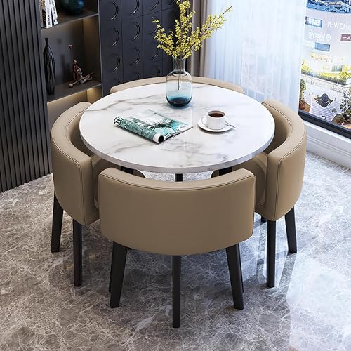 OUKMXSY Rundes Esstisch-Set FüR 4 StüHle, Modernes Kaffee- Und 1-StüHle-Set, Marmor-Tischplatte/Pu-Esszimmerstuhl-Set, FüR Lounge, Wohnzimmer, KüChe OUKMXSY Rundes Esstisch-Set FüR 4 StüHle, Modernes Kaffee- Und 1-StüHle-Set, Marmor-Tischplatte/Pu-Esszimmerstuhl-Set, FüR Lounge, Wohnzimmer, KüChe von OUKMXSY