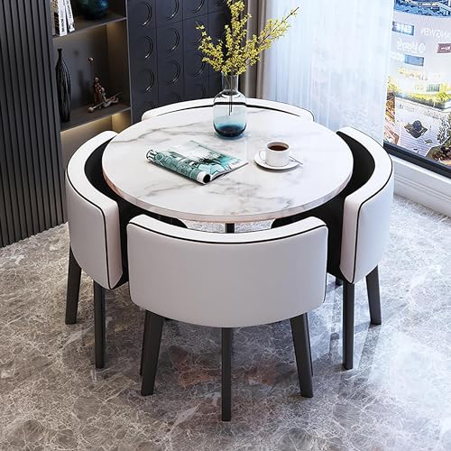 OUKMXSY Rundes Esstisch-Set FüR 4 StüHle, Modernes Kaffee- Und 1-StüHle-Set, Marmor-Tischplatte/Pu-Esszimmerstuhl-Set, FüR Lounge, Wohnzimmer, KüChe OUKMXSY Rundes Esstisch-Set FüR 4 StüHle, Modernes Kaffee- Und 1-StüHle-Set, Marmor-Tischplatte/Pu-Esszimmerstuhl-Set, FüR Lounge, Wohnzimmer, KüChe von OUKMXSY