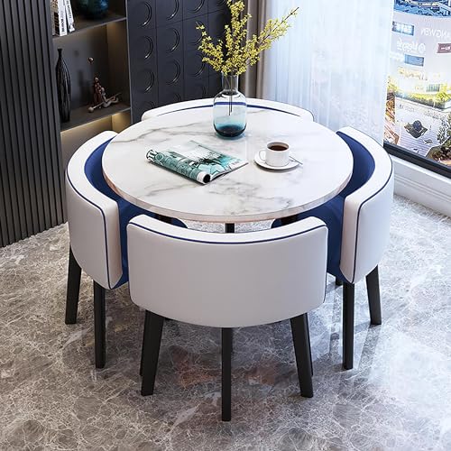 OUKMXSY Rundes Esstisch-Set FüR 4 StüHle, Modernes Kaffee- Und 1-StüHle-Set, Marmor-Tischplatte/Pu-Esszimmerstuhl-Set, FüR Lounge, Wohnzimmer, KüChe OUKMXSY Rundes Esstisch-Set FüR 4 StüHle, Modernes Kaffee- Und 1-StüHle-Set, Marmor-Tischplatte/Pu-Esszimmerstuhl-Set, FüR Lounge, Wohnzimmer, KüChe von OUKMXSY