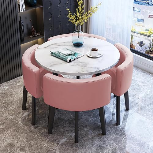 OUKMXSY Rundes Esstisch-Set FüR 4 StüHle, Modernes Kaffee- Und 1-StüHle-Set, Marmor-Tischplatte/Pu-Esszimmerstuhl-Set, FüR Lounge, Wohnzimmer, KüChe OUKMXSY Rundes Esstisch-Set FüR 4 StüHle, Modernes Kaffee- Und 1-StüHle-Set, Marmor-Tischplatte/Pu-Esszimmerstuhl-Set, FüR Lounge, Wohnzimmer, KüChe von OUKMXSY