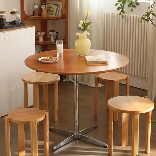 Runder Cocktailtisch Im Mid-Century-Stil, Esstisch Aus Holz Mit Gekreuztem Metallfuß, BauernküChenmöBel FüR 2–4 Personen, FüR BüRo, Sitzungssaal, Wohnzimmer (89,9 Cm L X 89,9 Cm B, 73,7 Cm H, Braun) Runder Cocktailtisch Im Mid-Century-Stil, Esstisch Aus Holz Mit Gekreuztem Metallfuß, BauernküChenmöBel FüR 2–4 Personen, FüR BüRo, Sitzungssaal, Wohnzimmer (89,9 Cm L X 89,9 Cm B, 73,7 Cm H, Braun) von OUKMXSY