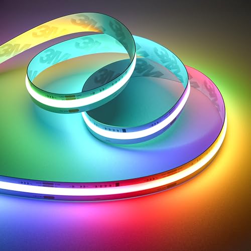 OULARA COB LED Streifen RGB Smart IC Pixel Adressierbare 10M,DC24V Farbe Wechselnde LED Streifen Mehrfarbige und weiß Tape Licht für DIY Dekoration(Controller & Adapter separat erhältlich) von OULARA