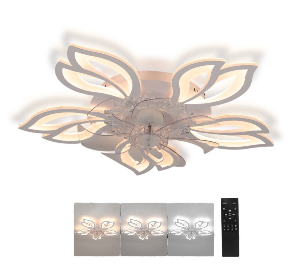OULENBIYAR Deckenleuchte Leise Deckenventilator mit Beleuchtung, 85W Deckenlampe Mit Ventilator, LED fest integriert, Kaltweiß, Neutralweiß, Warmweiß, 6 Geschwindigkeit Blume Deckenleuchte,mit Fernbedienung Dimmbar OULENBIYAR Deckenleuchte Leise Deckenventilator mit Beleuchtung, 85W Deckenlampe Mit Ventilator, LED fest integriert, Kaltweiß, Neutralweiß, Warmweiß, 6 Geschwindigkeit Blume Deckenleuchte,mit Fernbedienung Dimmbar von OULENBIYAR