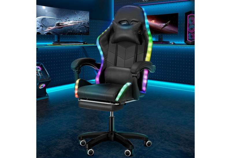 OULENBIYAR Gaming-Stuhl Gaming Chair LED, RGB Computerstuhl mit Fußstütze und Lendenkissen, Racing Gamer Stuhl Ergonomisch,mit Verstellbare Kopfstütze,Bürostuhl OULENBIYAR Gaming-Stuhl Gaming Chair LED, RGB Computerstuhl mit Fußstütze und Lendenkissen, Racing Gamer Stuhl Ergonomisch,mit Verstellbare Kopfstütze,Bürostuhl von OULENBIYAR