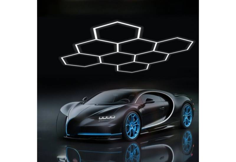 OULENBIYAR LED Dekolicht LED Wandleuchte Hexagon LED 14 Raster Leuchten Set Deckenmontage, LED fest integriert, Tageslichtweiß, für Garage Werkstatt Gaming Fitnessstudio Friseur Bürobeleuchtung von OULENBIYAR