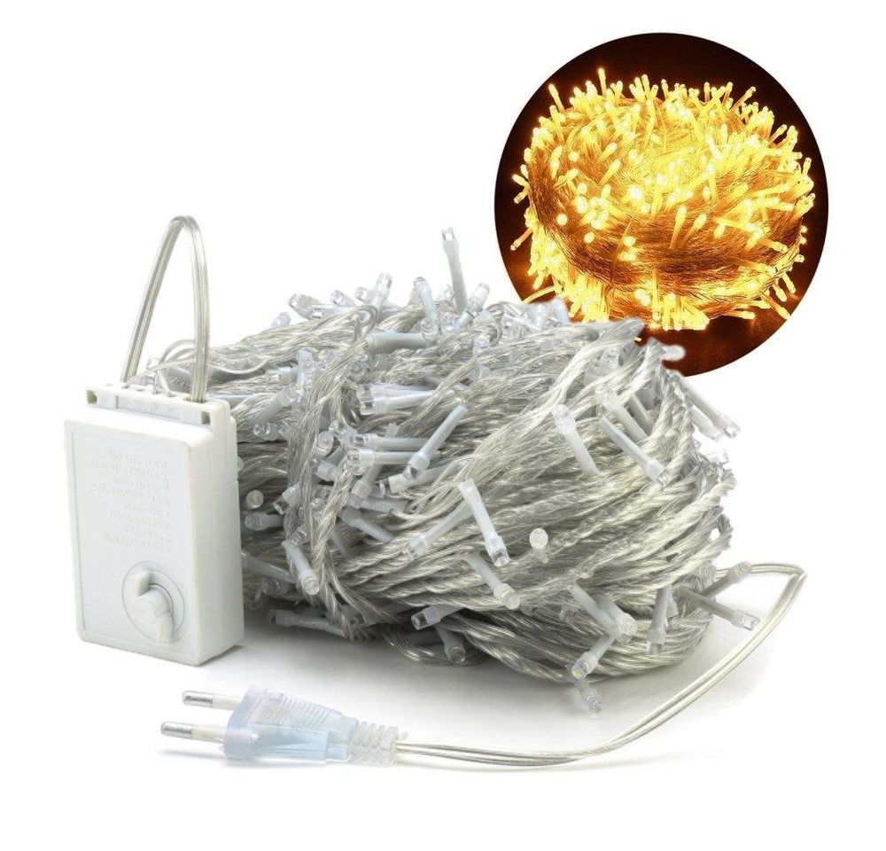 OULENBIYAR LED-Lichterkette LED Lichterkette, 20m / 50m / 100m mit EU stecker Lichterkettenvorhang, Lichterkette Außen & Innen Weihnachtsdeko mit 8 Modi für Party von OULENBIYAR
