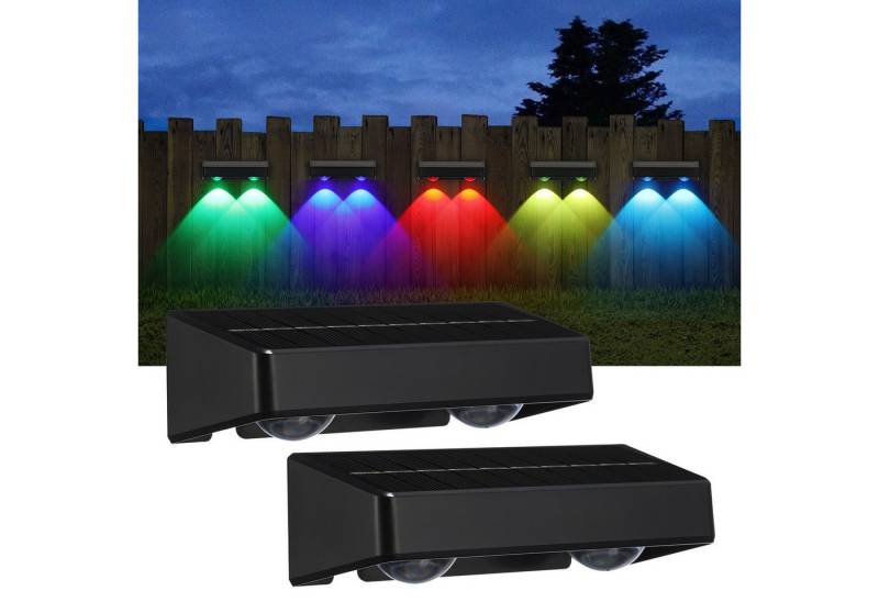 OULENBIYAR LED Solarleuchte 2 Stück Solarlampe, Gartenleuchten Solar mit 7 Farben Dimmbar IP65, LED fest integriert, RGB, Solarleuchten für Veranda Pfad Garage, Garten Solarleuchte von OULENBIYAR