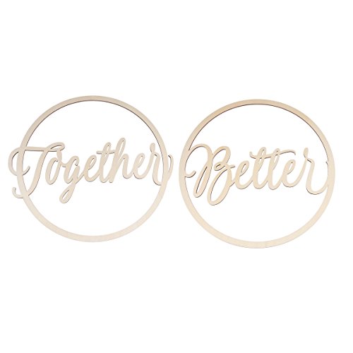 Oulii 2 Stück „Better Together" Hochzeitsstuhl-Schilder aus Holz für Brautpaar und Bräutigam Hochzeitstühle, zum Aufhängen von OULII