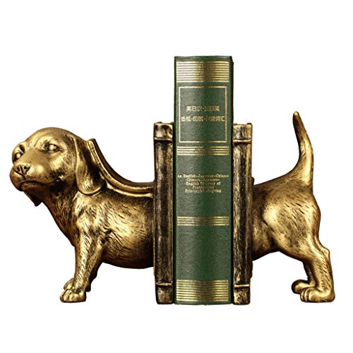 OUMIFA Buchstütze Vintage Buchungs-Skulptur-Dackel-Buchhandlung Harz-Buch-Regal-Halter Buchend unterstützt dekorativ für Bibliothek Küche Home Klassenzimmer Schulbüro Bücherregal Dekoration von OUMIFA