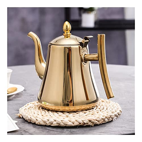 OUMIFA Kaffeepresse Edelstahl Tee Kessel Home Hotel Warmwasserbereiter Kaffeekanne Filter Teekanne 1 stück (Color : Gold 2L) von OUMIFA